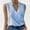 Sky Blue, variant on Njoeus Workout Tops for Women, Tops for Women Trendy women's Elegant V-Neck Tank Tops Summer Casual Sleeveless Work Office Shirts Blouses Solid Tunic Top S-3XL