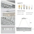 thumbnail image 3 of Industrial-Style Extra-Long Rectangular Crystal Chandelier with E27 Bulbs Home Decor, 3 of 7