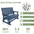 thumbnail image 5 of Mosbrisa HIPS Patio Glider 3 Seat with Cup Holders, Heavy Duty 900 lbs for Outdoor, Navy Blue, 5 of 6