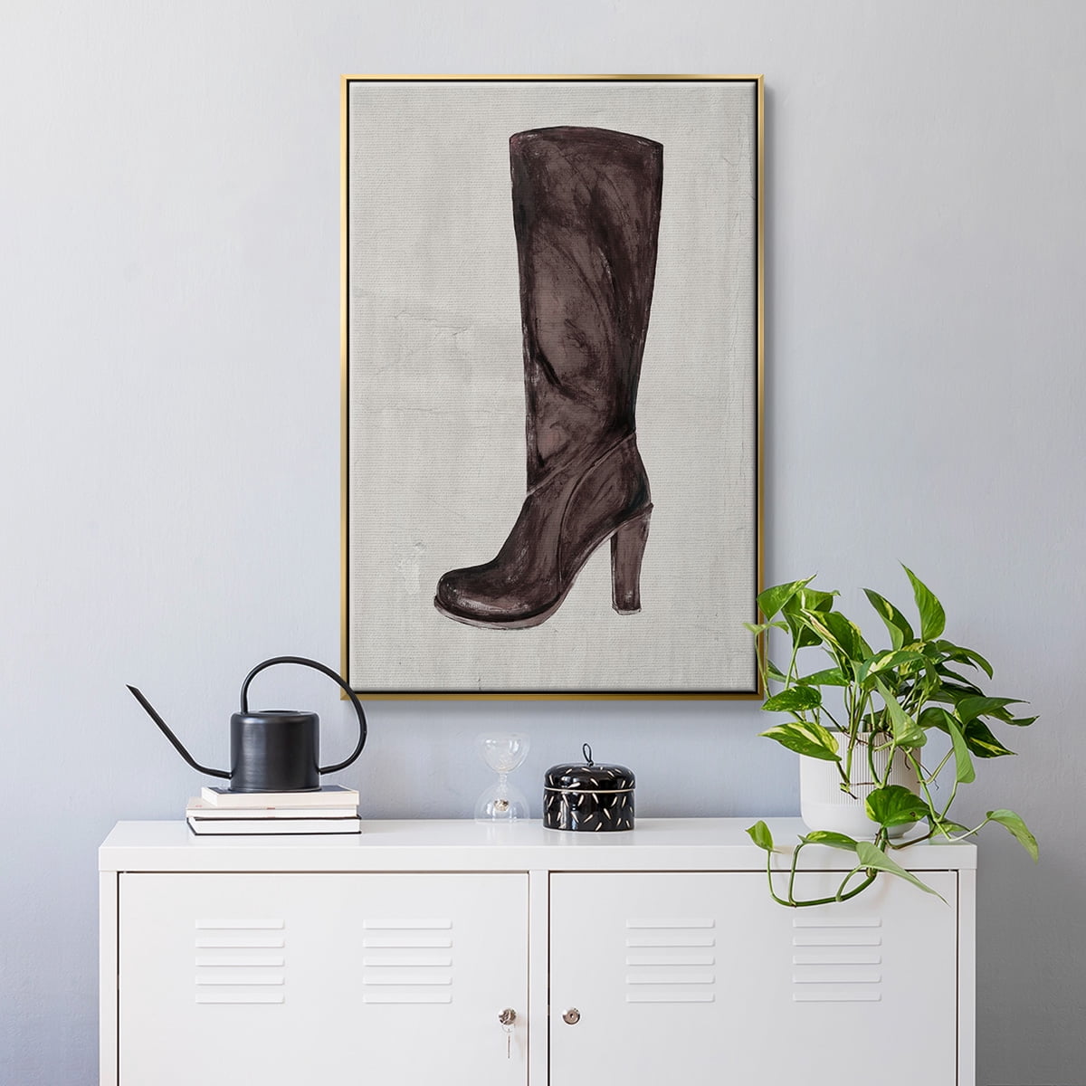 The Shoe Fits III V1 Framed Premium Gallery Wrapped Canvas - Ready to Hang - 17 x 25 - Gold Floating Frame