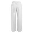 thumbnail image 5 of Yindaity Gauze Pants for Women Casual Summer Wide Leg Casual Loose Drawstring High Waist Cotton Palazzo Pants for Women White,M, 5 of 5