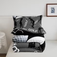 thumbnail image 4 of Erosebridal Golf Sports Bedding Twin Comforter Set, Black Grey Down Comforter, Geometric Stripe Decor, Breathable 2-Piece, 4 of 8