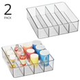 thumbnail image 2 of mDesign Plastic Divided Kitchen Tea Bag Storage Organizer Bin - 2 Pack- Clear, 2 of 9