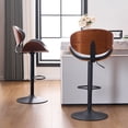 thumbnail image 5 of YOUNIKE Modern 24”H Swivel Barstool, Adjustable Height Counter Stool with Bentwood, Faux Leather Upholstered Bar Stool with Metal Frame, Black, 5 of 22
