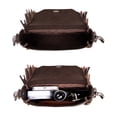 thumbnail image 6 of Montana West Small Genuine Leather Crossbody Purse for Women Western Fringe Tassel Bag with Floral Tooled Flap, Coffee-A, 6 of 7