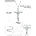 thumbnail image 6 of U7 Sterling Silver Cross Necklace Jesus Crucifix INRI Cross Pendant for Men Women Christmas Day Gift, 6 of 9