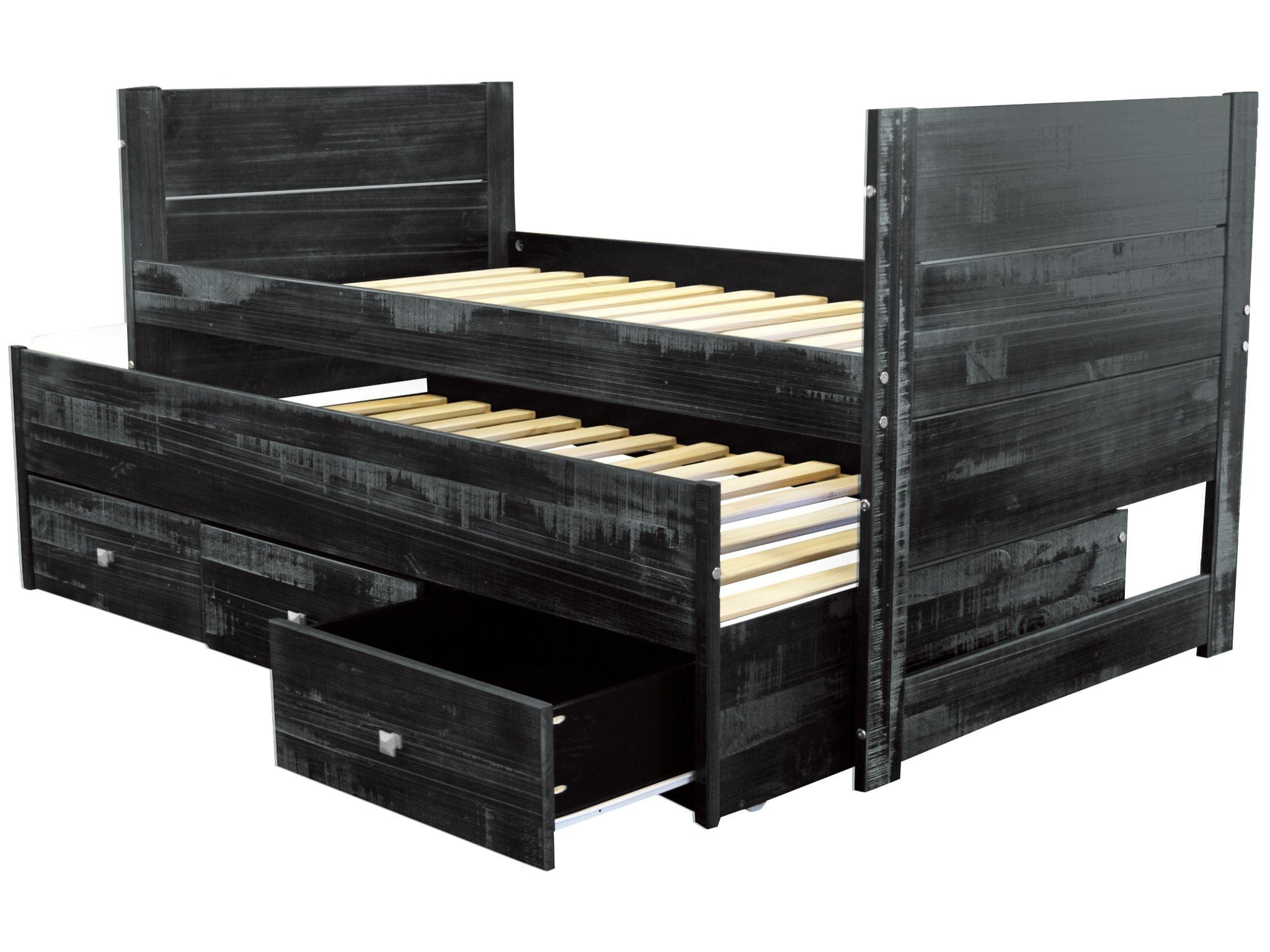 Bedz king all in one twin bed with twin trundle and 3 built in drawers deals