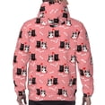 thumbnail image 5 of Hoodies for Men - Pink Cute Couple Cats Love Bones Long Sleeve Comfrt Men'S Fashion Hoodies & Sweatshirts, Sweatshirts for Men Hoodies Pullover Clothing Clothes with Pouch, 5 of 7