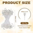 thumbnail image 2 of Uxcell 3mm Double Heads Flower Stamen, 150Pcs Artificial Flower Stamen Pistil Matt for DIY Christmas Decoration, White, 2 of 6
