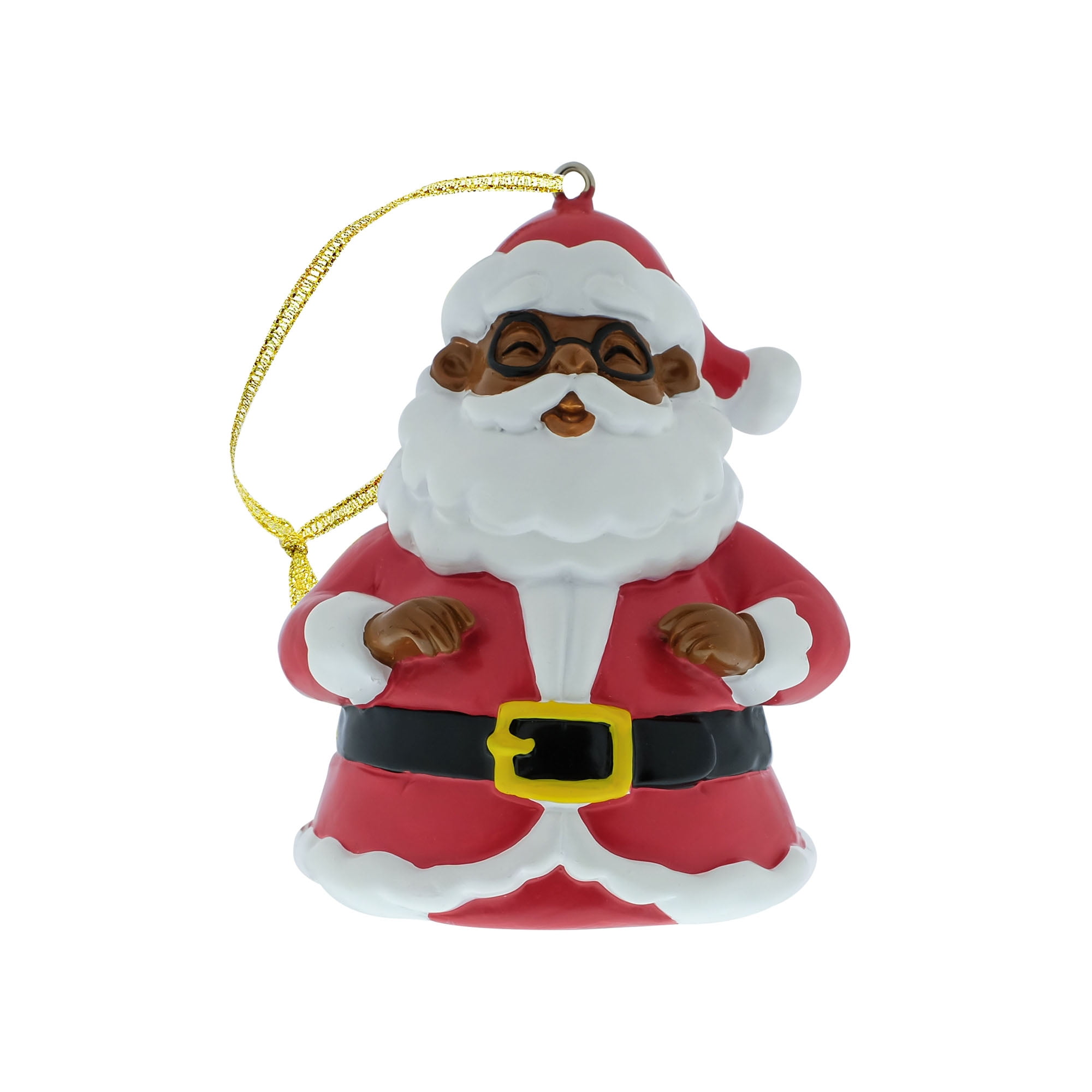 Black Paper Party, Santa Figurine Ornament, 3 inches Tall, Resin, Multi-Color