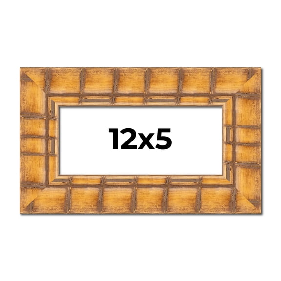 12x5 Frame Beige Real Wood Picture Frame Width 3 inches | Interior Frame Depth 0.5 inches | Natural