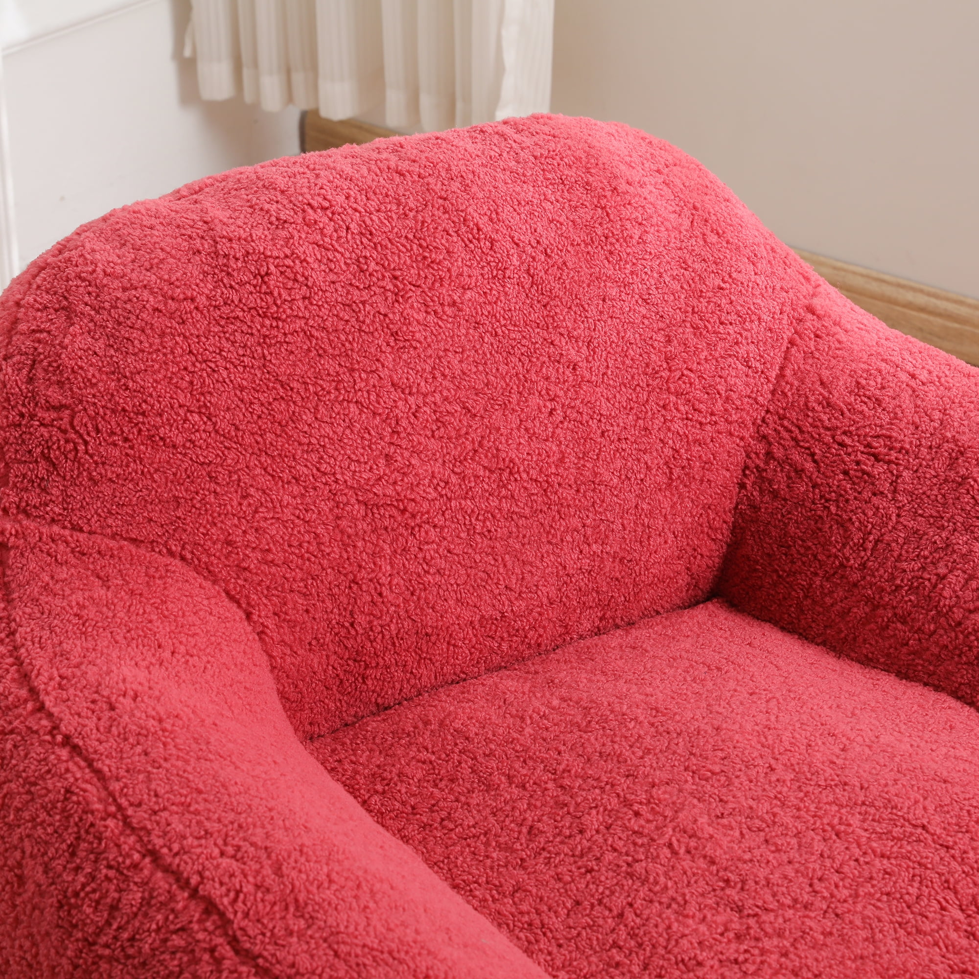 Jopath Bean Bag Chair, Bean Bag Sofa for Adults Comfy Beanbag Giant Bean Bag Couch with Armrest Large for Gaming Reading Living Room Bedroom Apartment Rose Red