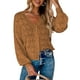 thumbnail image 5 of Suéter de ganchillo calado con cuello en V cárdigan básico para mujer traje diario de estilo informal, 5 of 6