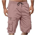 thumbnail image 2 of Sheghy Mens Cargo Shorts 100%Cotton Men Casual Fashion Solid Shorts with Multi-pocket Elastic Waist Cargo Pants Short Pants, 2 of 9