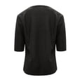 thumbnail image 6 of Women's Short Sleeve Structure Breathable Plain Sports Shirt For Tennis Summer Fitness Casual Business Top,Black,L, 6 of 6