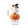thumbnail image 2 of Halloween Ghost and Pumpkin Tabletop Decoration, Witch Hat Ghost with Jack-o'-Lantern Base, 2D Rotating Ornament for Indoor Shelf, , Party Decor and Home Display, 2 of 5