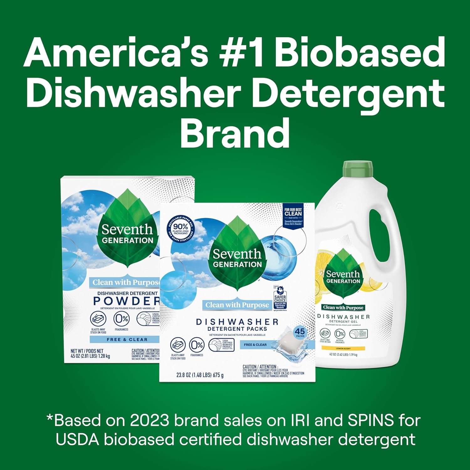Dishwasher Detergent Packs for sparkling dishes Free & Clear Dishwasher Tabs (72 Count)