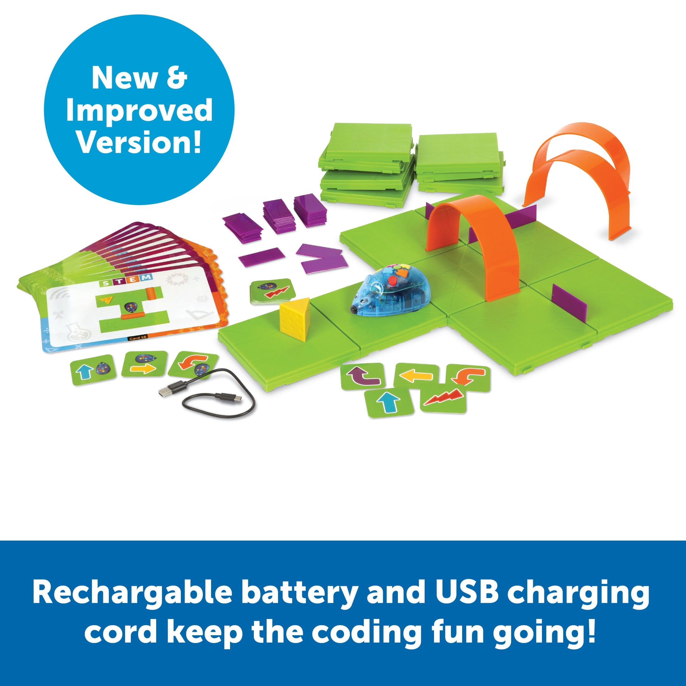 Learning Resources Code & Go Rechargeable Robot Mouse Activity Set for Kids Ages 4+