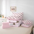 thumbnail image 6 of Homewish Pink Stripes Dachshund 7-Piece King Bedding,Leopard Print Dog King Bed in a Bag,Pink Reversible, 6 of 8