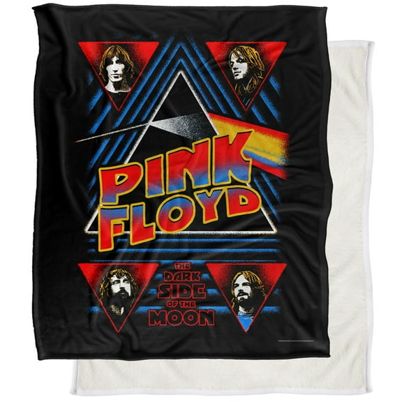 Pink Floyd Blanket, 50"x60", Dark Side, Silky Touch Sherpa Back Super Soft Throw Blanket