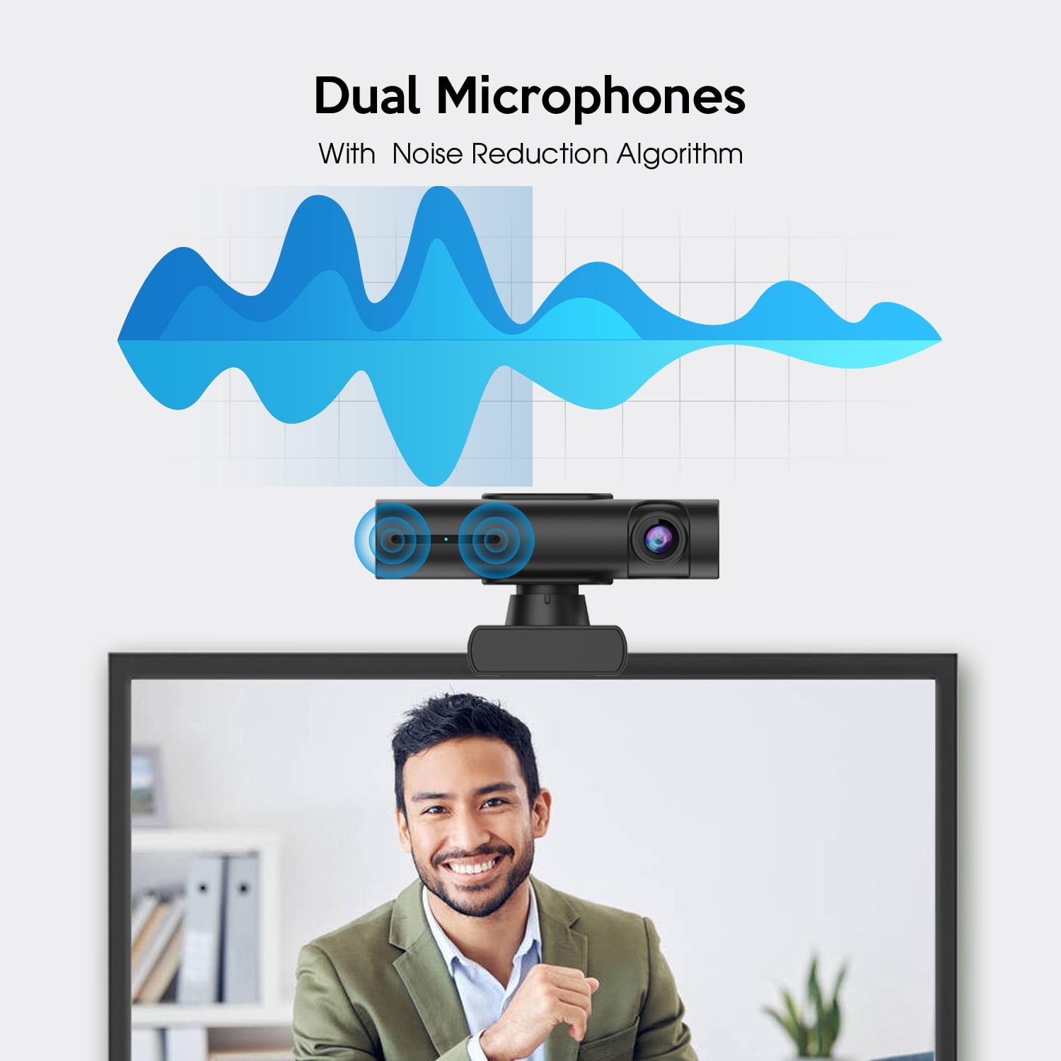TOALLIN GC80 4K AI Tracking Webcam with Gesture Control, PTZ Streaming Camera, Dual Microphones, USB Plug & Play, for PC/Mac/Laptop/Conferencing