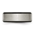 thumbnail image 3 of Chisel Titanium Brushed Center Black IP-plated 8mm Beveled Edge Band, 3 of 7