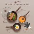 thumbnail image 2 of SENSARTE 10-Piece Granite Pots and Pans Set, Toffee Brown Induction Nonstick Cookware Set, Healthy Kitchen Cooking Sets with Stay-Cool Handles, Dishwasher & Oven Safe, Stackable, 2 of 7