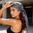 thumbnail image 2 of Fewfanhot Women Satin Square Head Scarf Pre Tied Bandana Silky Hair Wrap Turban Head Cover, 2 of 7