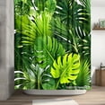 thumbnail image 2 of Joocen Polyester Shower Curtain Tropical Leaves Pattern For Home Bathroom Bath Tub Decoration 72x72 inch, 2 of 5