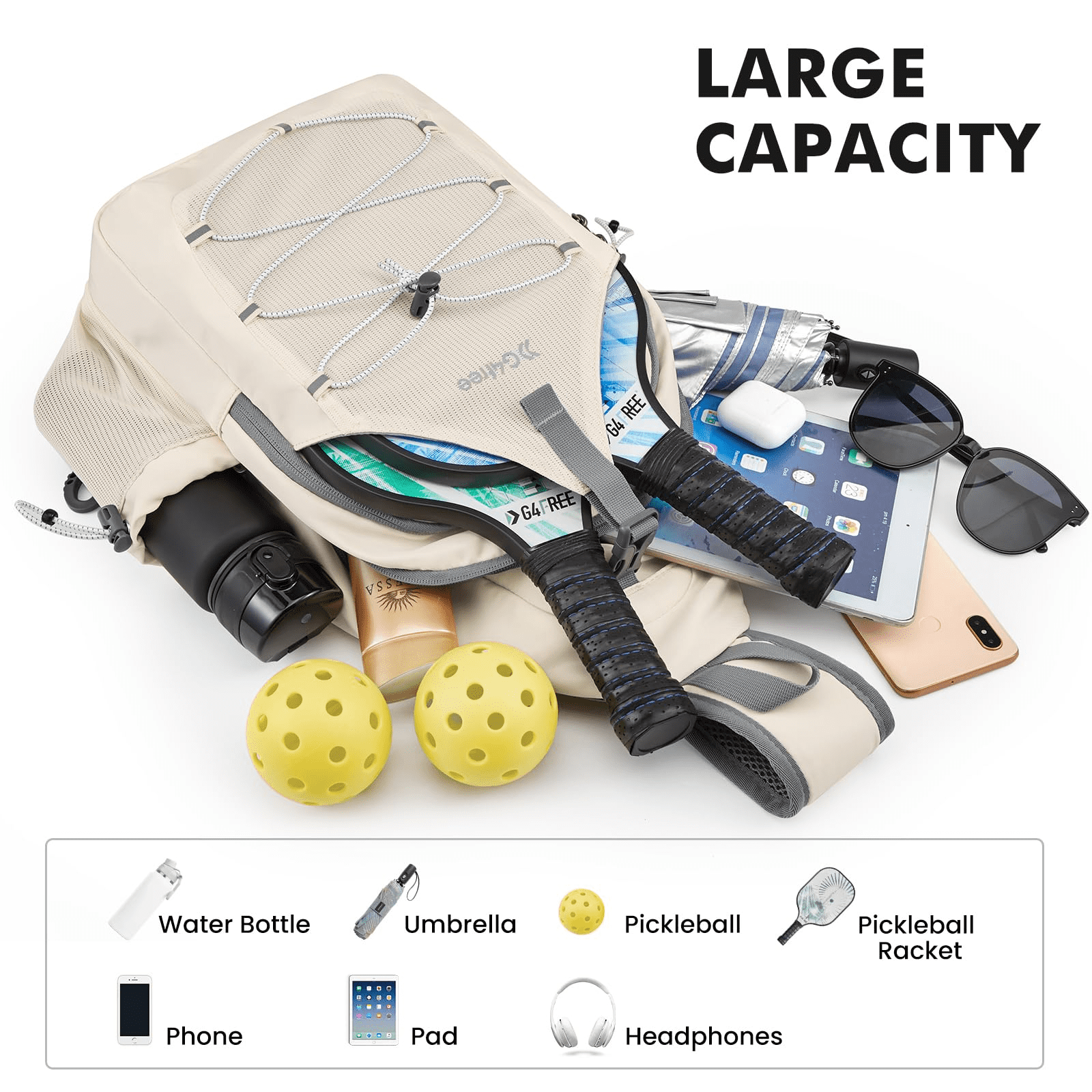 G4Free Pickleball Sling Bag for Women - Lightweight Crossbody Sports Bag