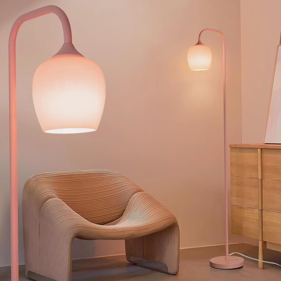 Pink Floor Lamp with Modern Standing Lamp for Living 19, Pink