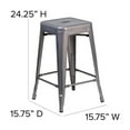 thumbnail image 6 of Home Square 24" Backless Metal Counter Stool in Gray Finish- Set of 3, 6 of 9