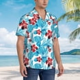 thumbnail image 6 of Uemuo Hawaiian Style Printed Regular Fit Short Sleeve Casual Hawaiian Shirt for Men,Aloha shirt,Tropical shirt,Floral print shirt,Vacation Beach shirt-Large, 6 of 9