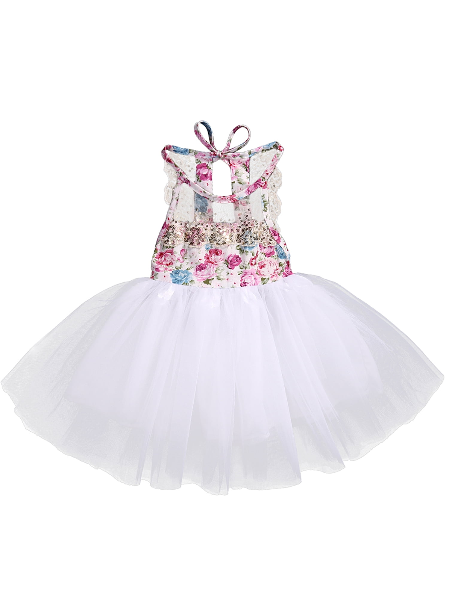 Baby Girl Floral Lace Tutu Dress Sleeveless Summer Tulle Sundress