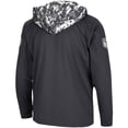 thumbnail image 4 of Men's Colosseum Charcoal Miami Hurricanes OHT Military Appreciation Digi Camo Quarter-Zip Hoodie, 4 of 4