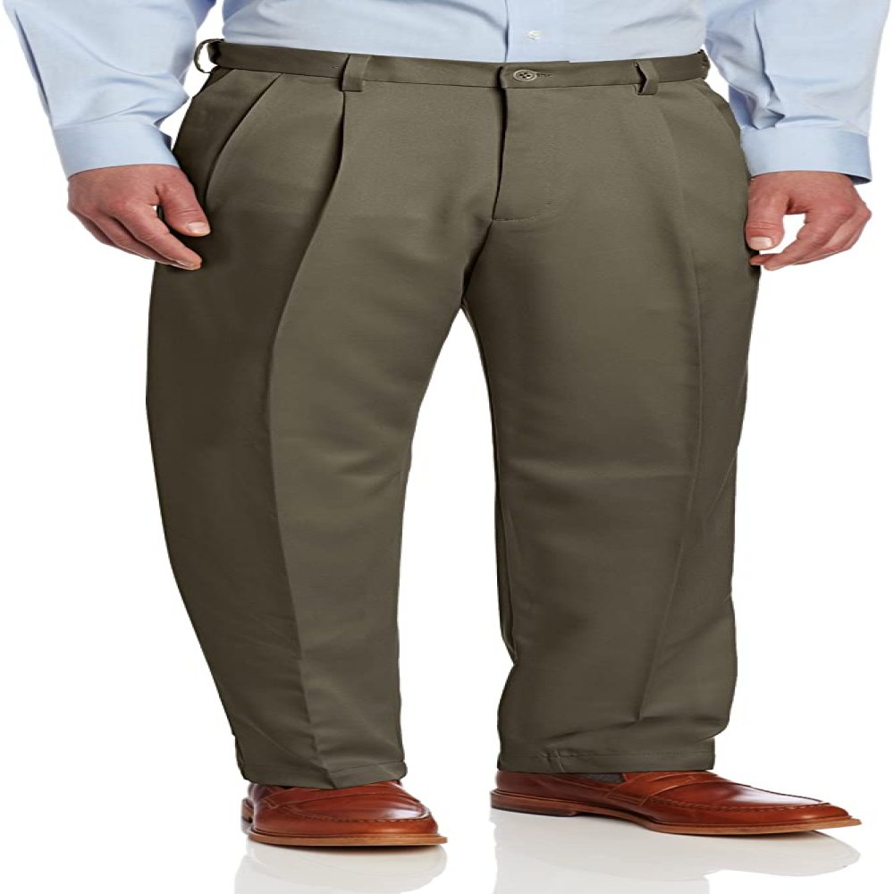 Haggar Mens Cool 18 Pleat Front Hidden 