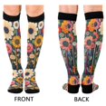 thumbnail image 4 of FORMRS Womens Knee High Socks Casual Long Thick Travel Daily Wear, 1 Pair, Large Colorful Flowers, 4 of 6