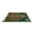 thumbnail image 2 of Ahgly Company Machine Washable Indoor Square Persian Turquoise Blue Traditional Area Rugs, 3' Square, 2 of 4