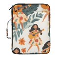 thumbnail image 2 of Haosy Accordion File Organizer Zipper Binder 500 Sheet 6-Tab Expanding File Folder Multi-Pocket 1.2 Inch 3 Ring Girl Play Guitar Tropical Leaf, 2 of 7
