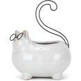 thumbnail image 2 of Napco Groovy Cat with Glasses 3.25 Inch White Wire and Ceramic Flower Pot Planter, 2 of 6