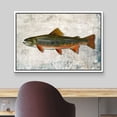 thumbnail image 3 of wall26 Framed Canvas Print Wall Art Trout Fish on Granite Background Marine Life Animals Digital Art Realism Nautical Scenic Colorful Ultra for Living Room, Bedroom, Office - 16"x24" White, 3 of 5