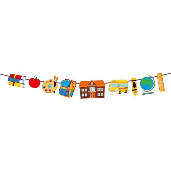 Back to School Theme Welcome Banner,Educational Party Decorative Bunting Flag for Classroom Wall Display and First Day of School Events