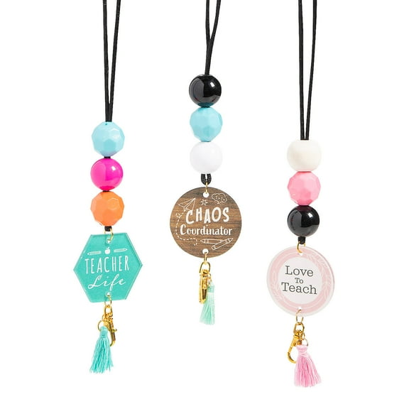 Teacher Beaded Lanyards - 12 Pieces
