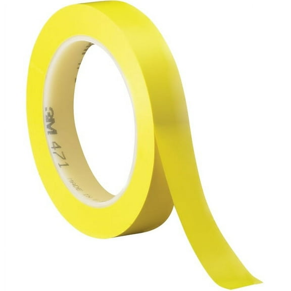 3M™ 471 Vinyl Tape, 5.2 Mil, 3/4" x 36 yds., Yellow, 3/Case (T9644713PKY)