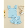 thumbnail image 2 of Kiapeise Infant Girl Summer Tank Tops Shorts Sets Ribbed Knit Vest Shorts Outfits, 2 of 9