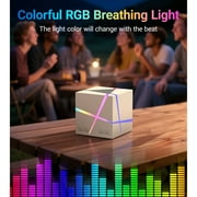 JIUMESS Small Bluetooth Speaker with Lights, TWS Wireless Portable Speaker with AUX, Mini Speaker for Laptop, Phone, MP3, ect
