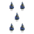 thumbnail image 1 of Injueey 20 cm Árbol de Navidad Escritorio artificial Decoración de Navidad Atmósfera Festival Artesanía Hotel Centro comercial decorado azul real 5Conjunto, 1 of 6