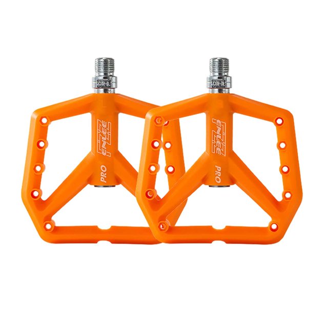Pedales de Bicicleta Zulema Pedal Plano de Nailon Ultraligeros Universales Naranja