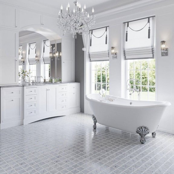 Apollo Tile 5 Pack Gray 12-in. x 12-in. Square Polished Marble Mosaic Tile (5.00 Sq ft/case)