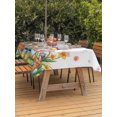 thumbnail image 2 of Easter Gnomes Bunnies Outdoor Tablecloth - 60x102 Inch Rectangle Dining Table Cover, Spring Easter Eggs Floral Leaves Waterproof Outdoor Table Cloth with Umbrella Hole & Zipper for Picnic/Patio/Party, 2 of 7